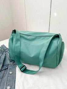 Bolsa deportiva y de yoga de doble hombro para cruce de fronteras, bolsa de viaje de gran capacidad y peso ligero para almacenamiento a corta distancia, bolsa de gimnasio impermeable con separación de húmedo y seco, adecuada para volver a la escuela, viajes, viajes de negocios, accesorios de viaje esenciales, accesorios escolares, cosas de la escuela - Verde - Ver 6
