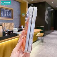 Koolife 1pc Silver Glitter Magnetic Phone Case, 2-In-1 PC+TPU Shockproof Cover, Transparent Frame With Sparkling Glitter Finish, MagSafe Compatible Protective Case Compatible With Apple 17/17pro/17promax/16/15 - Clear - View 5