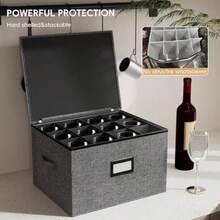 Homyfort - copas vino con divisores recipientes vidrio con carcasa dura servicio para 24 copas de vino o copa - Gris - Ver 3