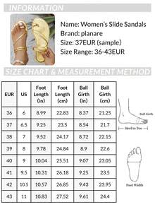 planare New Women's Summer Gold Flat Sandals, Fashionable Casual Vacation Style Strap Open Toe Slip-On, Comfortable Non-Slip, Suitable For Daily Commute, Home, Outdoor In Summer, Comfortable Beach Sandals, Ladies Flip Flops - Gold - View 9
