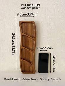 CMYD Studio 1pc Wooden Curved Snack Dish, Three/Four Compartment Dried Fruit, Candy Tray, Suitable For Party, Home Dinner, Nuts, Chocolate Platter, Dessert, Cake Display, Coffee, Cookies Serving Tray Christmas Gift - Multicolor - View 14