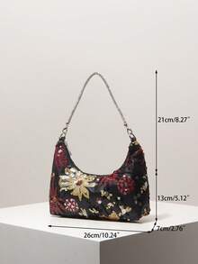 (隨機圖案) 女款肩背包、亮片包、花卉圖案、刺繡包、女款手提包、晚間、派對穿搭、舞會包、舞會配件、婚禮用品、優雅女款錢包、女性禮物 - 彩色 - 查看 7