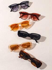 6 Pairs Personalized Retro Ultra-Lightweight Round Frame Candy Color Street Style Fashion Glasses - Multicolor - View 6