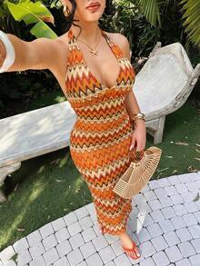 Vestido a rayas de colores, casual para playa/resort, uso en bar y discoteca, tallas grandes - Multicolor 4 - Ver 3