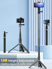 Gậy selfie mini hợp kim nhôm 1.6M, chân đế ba chân, giá đỡ điện thoại, cầm tay hoặc để bàn, tương thích với webcam, G7X Mark III, ZV-1, RX100 VII, A6400, A6600 và các máy ảnh khác - Giá đỡ điện thoại tùy chọn phù hợp với nhiều loại điện thoại thông minh. Chân đế ba chân mini di động để phát trực tiếp video, bật lên chỉ bằng một cú nhấp chuột, chân có thể điều chỉnh với đế cao su, ổn định, chân đế ba chân thể thao ngoài trời, công cụ selfie. - A - Xem 1