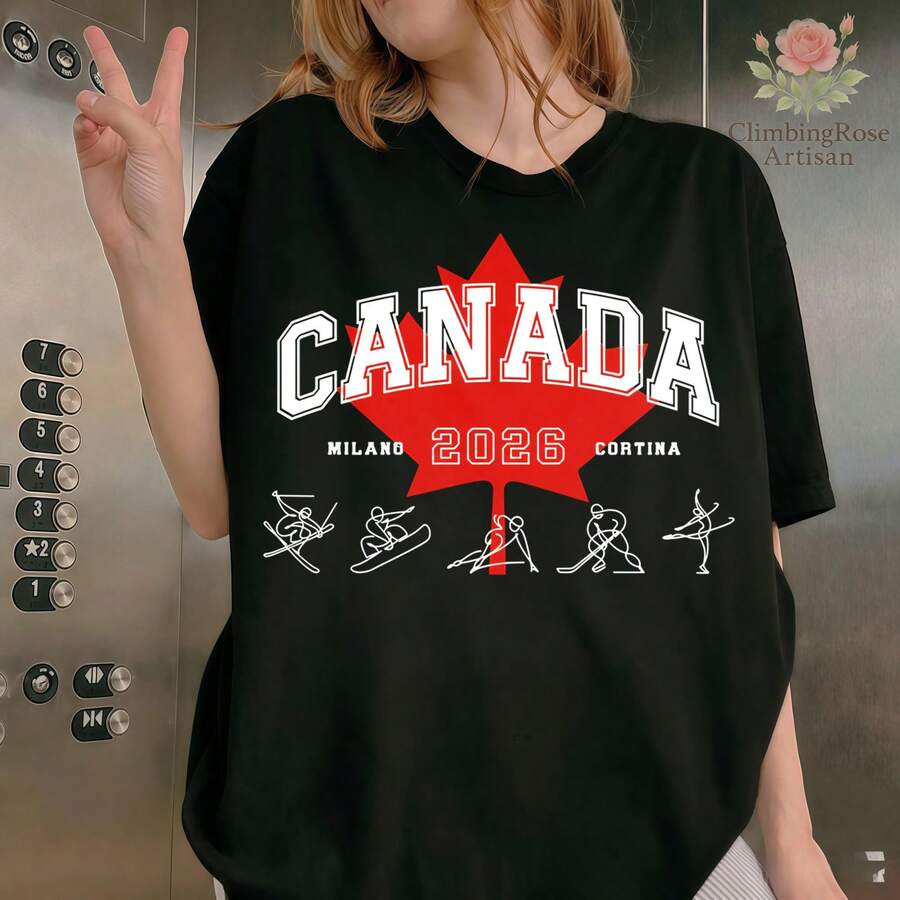 Team Canada Milan 2026 Winter Games T-Shirt - Black - View 1