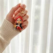 MINISO One Piece Shanks Character Keychain, Anime Mini Figure Bag Charm With Sword Detail & Metal Key Ring, Backpack Purse Accessory, Back To School Gift - Style 1 - View 2