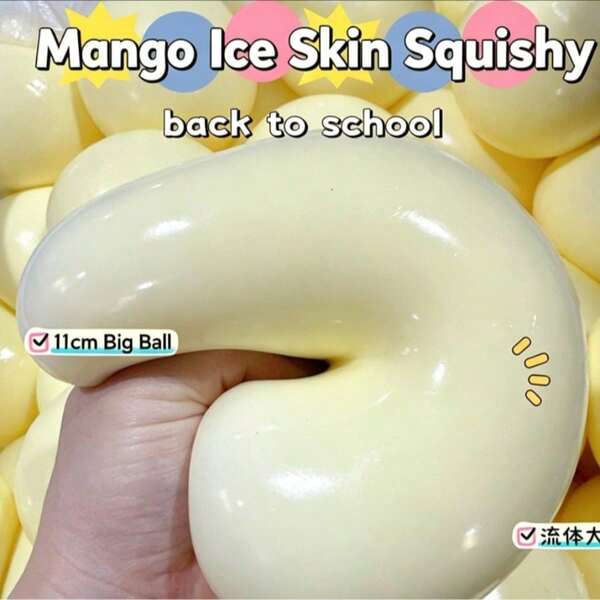 10cm Extra Large Fluid Cheese Ball, Giant Stress Relief Fluid Ball, Large Slow Rebound Squishy Toy, Extra Large Fluid Stress Relief Toy, Mud-Like Mochi Squishy, Surprise Gift, Birthday Gift, Christmas Gift, Perfect Gift, Gift Toy