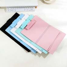 Morandi Color A5 Foldable Clipboard Folder Waterproof PP Writing Pad Board With Elastic Strap Portable Document Paper Holder For Office School - Multicolor - View 7