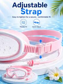 1pc Large Frame Transparent Design Swimming Goggles, Water Sports Swimming Goggles, Beach Essential, Beach Accessory - Multicolor - View 8