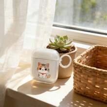 1件裝貓咪設計保護殼，相容 Apple 藍牙耳機 1/2/Pro2/Pro，適用於第3代/第4代 Pro3 - 彩色 - 查看 4