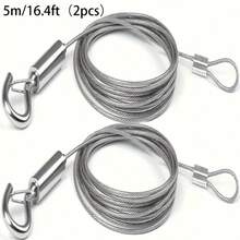 2pcs Adjustable Metal Buckle Straps, Durable Rust-Resistant Multi-Purpose Hanging Rope, Suitable For Curtains, Picture Frames, Outdoor, Handmade Crafts, Professional Design, Metal Buckle Ring - Silver - View 2