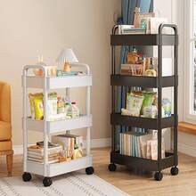 1pc Multi-Tier Rolling Storage Cart, Multipurpose Shelving Unit For Kitchen, Bathroom, Bedroom, Etc. - Multicolor - View 2