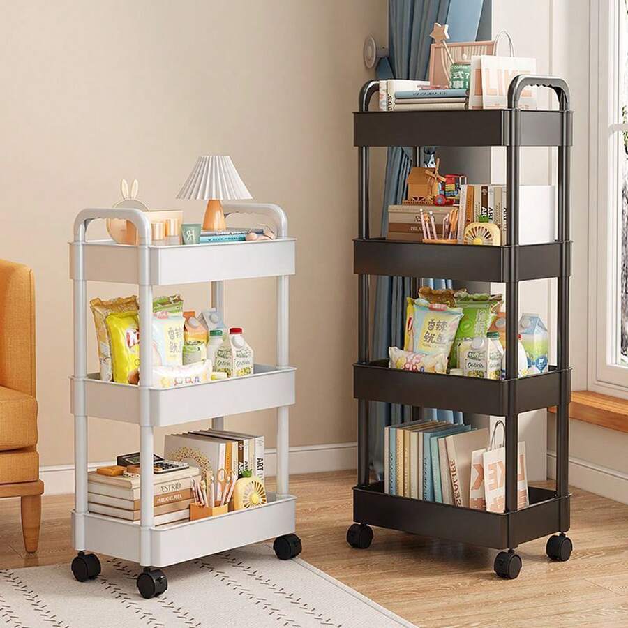 1pc Multi-Tier Rolling Storage Cart, Multipurpose Shelving Unit For Kitchen, Bathroom, Bedroom, Etc.