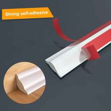 1pc 2m/3 Meters/5m Elastic Triangle Baseboard Gap Filler, Self-Adhesive Triangle Decorative Strip, Flexible Decorative Filler Strip, Formed Peelable Decorative Strip, PVC Sealing Triangle Decorative Strip, Easy Installation Indoor Edge Protection - A - View 8