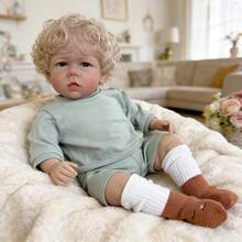 Lovely Reborn Baby Dolls Boy 19 Inch 46 Cm Soft Full Body Vinyl Boy Lifelike Adorable Newborn Babies Boys Hand Rooted Hair Open Eyes Handmade Xmas Birthday Gift For Kids 3+ Boys Girls - màu xanh lá - Xem 8