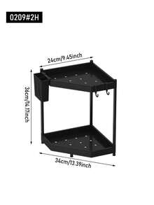 1 pieza Organizador de cocina de 2/3 niveles, Estantería triangular para especias de encimera, Estantería de almacenamiento en esquina, Organizador de baño - Estante de almacenamiento - Ver 10