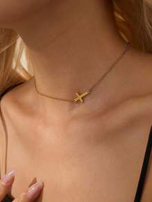 Nooxian Minimalist Chain Necklace - Yellow Gold 9 - View 2