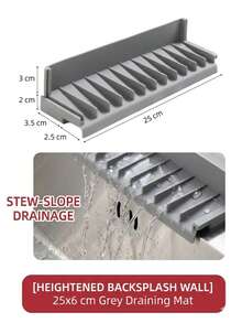 3/2/1pc Faucet Splash Guard, Modular Water Channel, Kitchen Faucet Silicone Mat, Non-Slip Quick-Dry Draining Mat, Easy-To-Clean Surface, Suitable For Single-Hole Faucets, Suitable For Kitchen And Bathroom, Kitchen Supplies, Kitchen Essentials, Home Essentials, Father's Day Gift, Kitchen Storage - Grey - View 15
