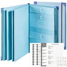 1 paquete de carpeta expandible de tela teñida personalizada, para documentos importantes, archivos de emergencia, certificados de nacimiento, tarjetas de social, pasaportes, fotos y cartas - Multicolor - Ver 10