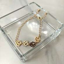 1pc Minimalist Cute Hollow Paw Print Adjustable Bracelet, Suitable For Women's Daily Wear - Bracelet - View 1