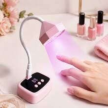 FollowBreak 1pc USB Rechargeable LED Display Nail Lamp, Portable Mini Nail Dryer, Suitable For Gel Nail Polish Curing, Home DIY Use - Multicolor - View 2