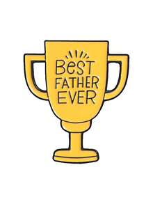 「Best Father Ever」獎盃琺瑯胸針，完美的父親節禮物，耐用琺瑯材質，適合男士，獨特的送禮點子 - 黃色 - 查看 9