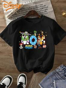 Toy Story MAMA Print Women's T, Disney Cotton T-Shirt - Black - View 2