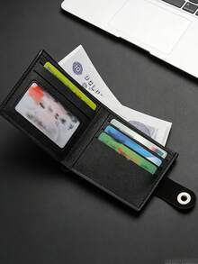 1 buah Dompet Unisex Kustom, Dompet Bisnis dengan Inisial Nama yang Dipersonalisasi, dengan Penutup Jepit, Banyak Slot Kartu, Tempat Kartu Kredit, Dompet Koin, Warna Hitam, Cokelat Tua, Cokelat Muda (Opsional) - MultiWarna - View 5