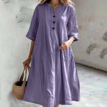 Women Midi Dresses - Black - View 8