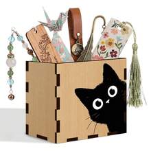 1pc Wooden Bookmark Storage Box, Decorative Plaque And Accessories, Elegant Desk Organizer, Thoughtful Gift For Bookworms On Mother's Day, Father's Day, Reader's Day, Home Decor - Multicolor - View 5