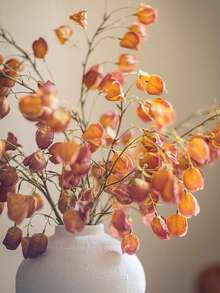 1pc Artificial Physalis Pod Artificial Lantern Spray Faux Chinese Japnese Lantern Branch 38inch Fake Fall Plant For Autumn Home Aesthetic Decor Festival Thanksgiving Decorations - Multicolor - View 9