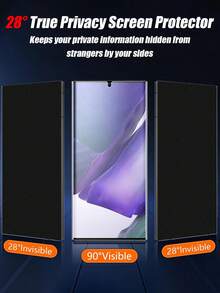 2 piezas Protector de pantalla de privacidad de hidrogel ultra delgado, fácil instalación, sin burbujas, tacto sensible, respuesta rápida de desbloqueo de huellas dactilares, compatible con Samsung A56/A55/A54/A53/A36/A35/A34/A26/A25/A24/A17/A16/A15/A07/A06/S26 Ultra/S25/S24/S23/S22/S21/S20/S10 Plus/S10/S9/S8 y otros modelos - Negro - Ver 3