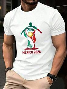 1pcs Blusas para mujer,Playera 100% Algodón Suave, Diseño Copa Mundial México 2026, Camiseta Manga Corta Transpirable para Verano, Graphic Tee Ideal para Aficionados al Fútbol, Regalo Perfecto para Amigos y Familia - Negro - Ver 6