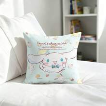 Miniso Sanrio Cinnamoroll Throw Pillow Cover, Light Blue Tea Party & Dessert Print Cushion Case For Couch Sofa Bedroom Living Room Home Decor - Color - View 1