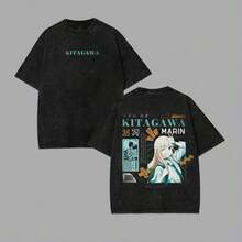 New Washed T-Shirts For Men And Women 2026, T-Shirts, Marin My Dress Up Darling Girl Kawaii, Waifu, Anime T-Shirt, All Sizes, Anime Graphic T-Shirt, Vintage Cotton Unisex Graphic T-Shirts, 90s Top Style. - 黑色 - 查看 6
