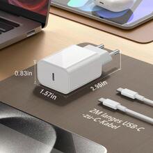 30W EU Plug Charger, High-Efficiency Durable Fast Charging Adapter Suitable For Travel, Office, Dorm, Home, Compatible With IPhone 17 Pro Max/17 Pro/17/Air/17/15/16/14/13/12/11/XS/XR/8/7/6, Phones And Laptops - EU C Type Plug(220-240V) - View 4