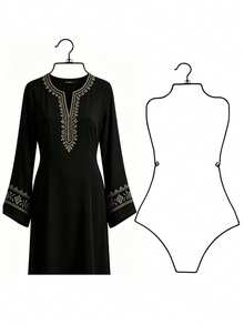 (Holiday Season Gift) 2pcs/4pcs Black Dress Hanger, Metal Swimsuit Jumpsuit Hanger, Suitable For Clothing Store, Bedroom Closet Storage, Organize Whole Outfit Or Swimsuit - Black - View 9