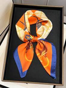 1 chiếc khăn satin in họa tiết thắt lưng cưỡi ngựa màu đen và vàng, kích thước 65*65cm, khăn vuông mỏng giả lụa, đa năng dùng làm khăn quàng cổ/khăn choàng/khăn thắt eo, phù hợp cho mọi mùa, sử dụng hàng ngày/dự tiệc/du lịch. - Nhiều màu - Xem 8