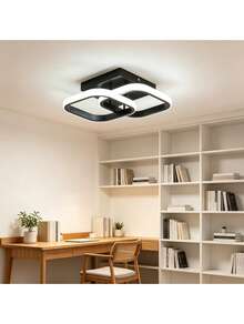 LED Ceiling Light, Modern Square Energy-Efficient LED Ceiling Light, 22W LED Ceiling Light For Hallway, Office, Bedroom, Kitchen, Living Room. - Black - View 6