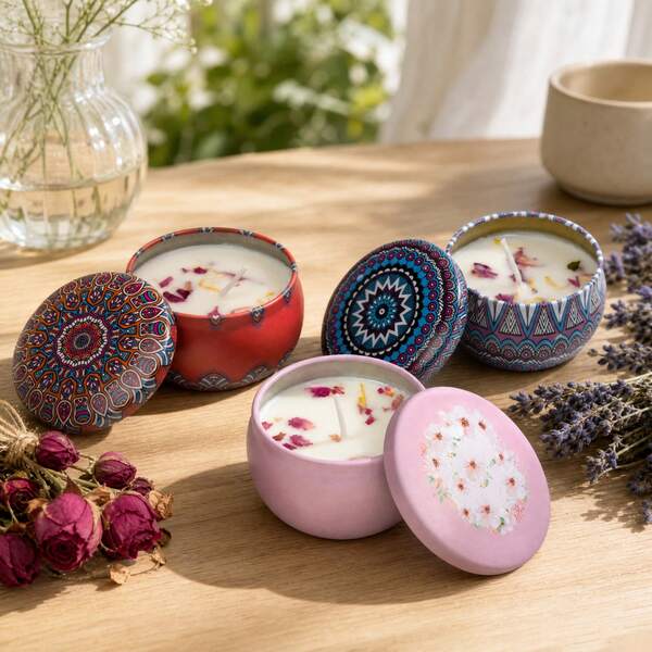 Vela aromática con flores secas romántica, fragancia duradera, sin humo, regalo ideal para el Día de San Valentín, cumpleaños, boda, decoración navideña, regalo de Navidad, decoración de habitación, rosa