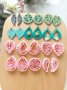 Botanical Leaf Cutting Mold Earring Making Tool, DIY Handmade Jewelry Miniature Cutter, Ceramic Mold, Minimalist Embossing Tool, High Precision Polymer Clay Or Modeling Clay Mold - Botanical Leaf - View 12