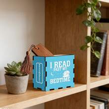 Wooden Bookmark Box - Open-Style Storage Box With Book Page Theme, Suitable Gift For Night Owl Readers & Book Lovers, Home/Office Desktop Decor, Present For Bibliophiles - Multicolor - View 3