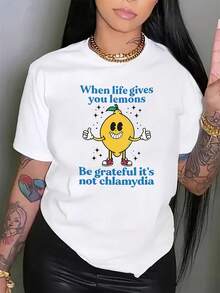 Women's T-Shirt For Spring And Summer - 白色 - 查看 2
