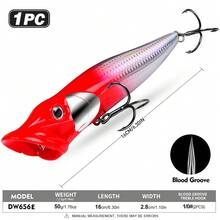 PRO BEROS Proberos 1pc 12cm/16cm Topwater Floating Popper Lure, Artificial Hard Wobbler Rattling Baits, 19g/50g Long Cast Surface Popper For Saltwater Bass Fishing, Fishing Tackle - Butterfly - View 17
