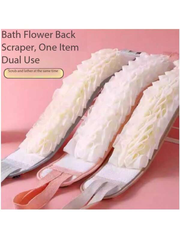 1pc/3pcs Long Exfoliating Bath Towel, Back Scrubbing Tool, 2-In-1 Back Scrubbing Ball, Powerful Dirt And Dead Skin Removal, Home Back Scrubbing Strap, Bath Supplies, Perfect For Home And Dorm Bathroom
