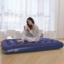 Portable Inflatable Camping Mat, Soft Flocked Durable PVC Air Cushion, Suitable For Single Person Travel And Picnic. - Air Mattress - View 7