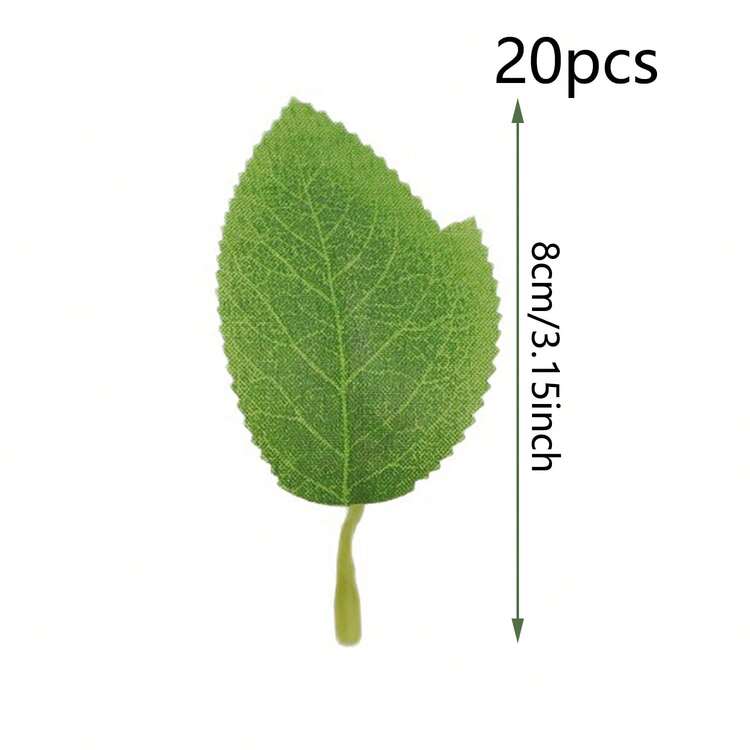 10/20/50pcs Artificial Rose Leaves Wholesale Decor, Realistic Texture Faux Greenery Filler Plants For Wedding Bouquets/Table Centerpieces, Garden/Pots And Floral Arrangements - Green - View 8