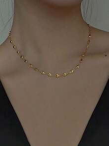 Nooxian Minimalist Chain Necklace - Yellow Gold 5 - View 4