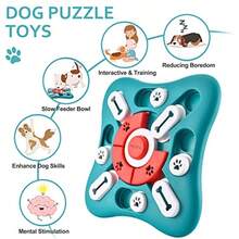 Dog Puzzle Toys, Treat Dispensing Dog Enrichment Toys For IQ Training And Brain Stimulation, Interactive Mentally Stimulating Toys As Gifts For Puppies, Cats, Dogs - 綠色 - 查看 5
